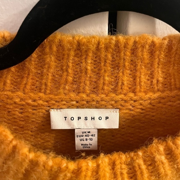 Topshop Tall knitted crew neck sweater in orange - Picture 8 of 8